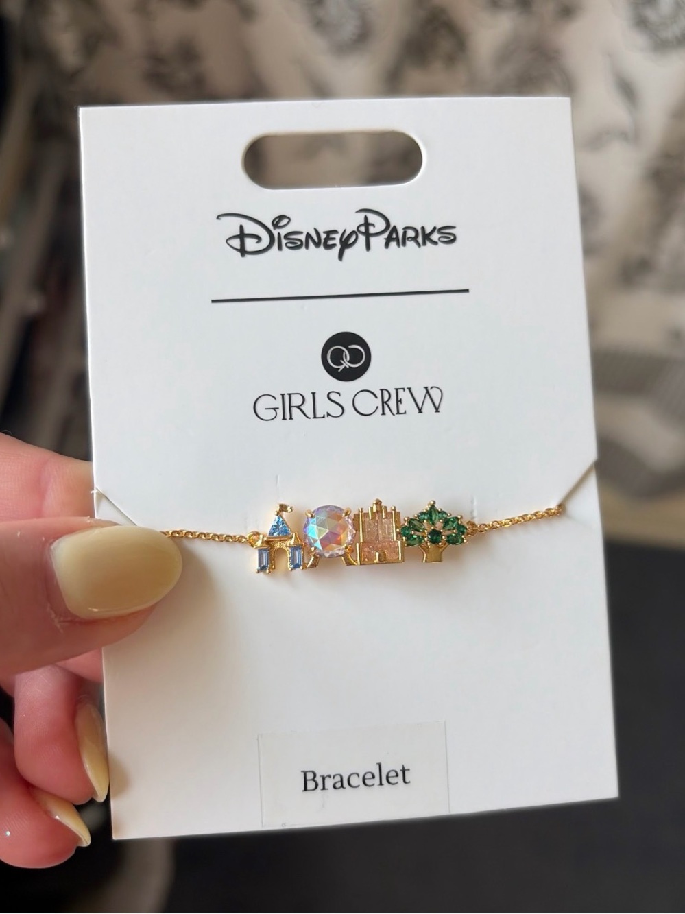 Disney Parks Girls Crew Gold Castle & Tree Charm Bracelet - Multicolor